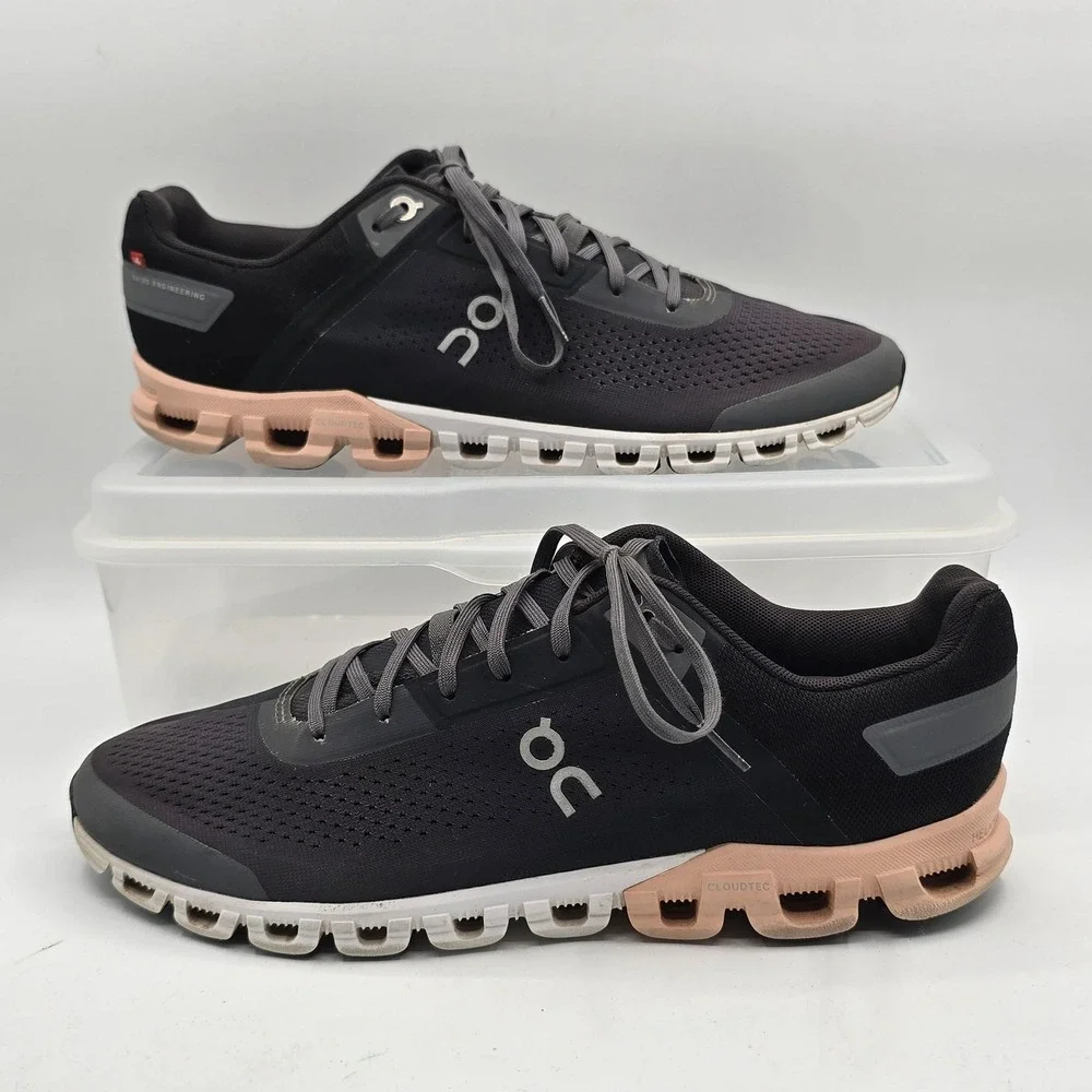On Cloudflow Shoes Womens Size 10.5 Black Mesh Lace Up Running Sneakers CloudTec
